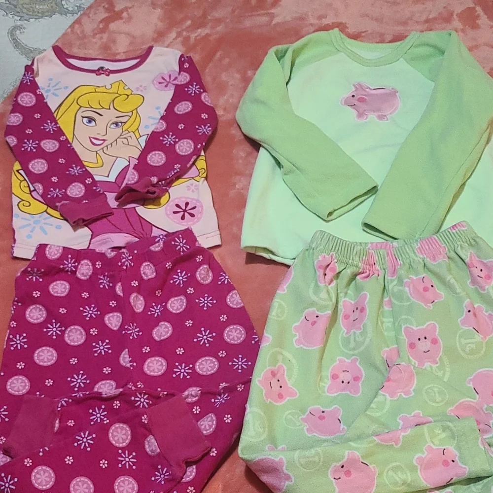 Bundle Of Girls Matching Pajama Sets.
